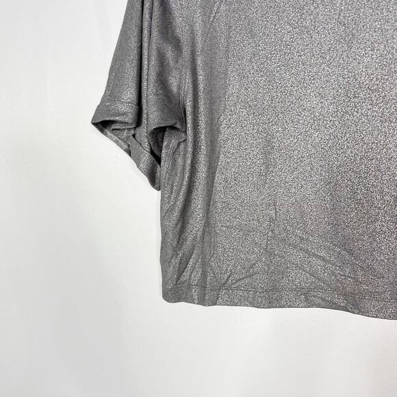 Lululemon X SoulCycle Womens 6 To The Beat Tee Luminosity Foil Print Grey Silver - Picture 5 of 9